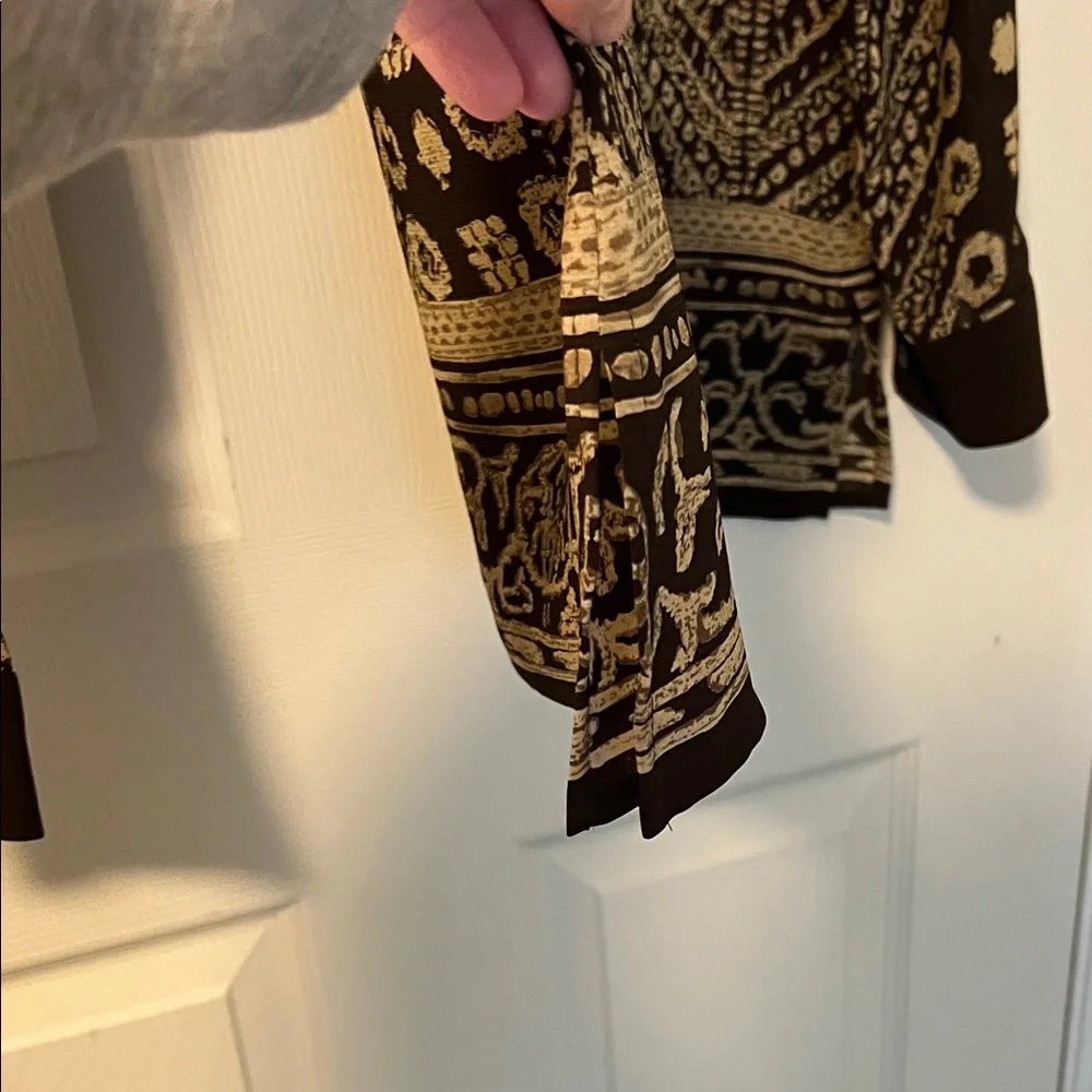 Brown & Tan Liz Claiborne 6P Patterned Shirt - Picture 6 of 7